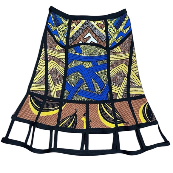 Herve Leger Dresses & Skirts - BNWOT - Herve Leger Multi Color Flair Bandage Skirt with Cutout Hem US M